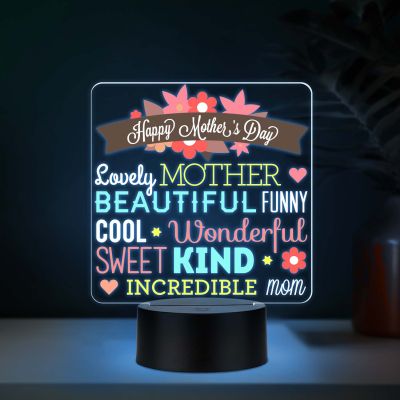 Mother’s Day Inspirational Quote Lamp – USB Powered LED Glow Light